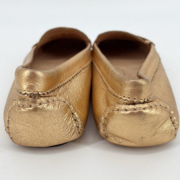 GH Bass & Co Womens PAMMY Metallic Gold Leather Slip On Loafer Size 9 - Picture 4 of 9